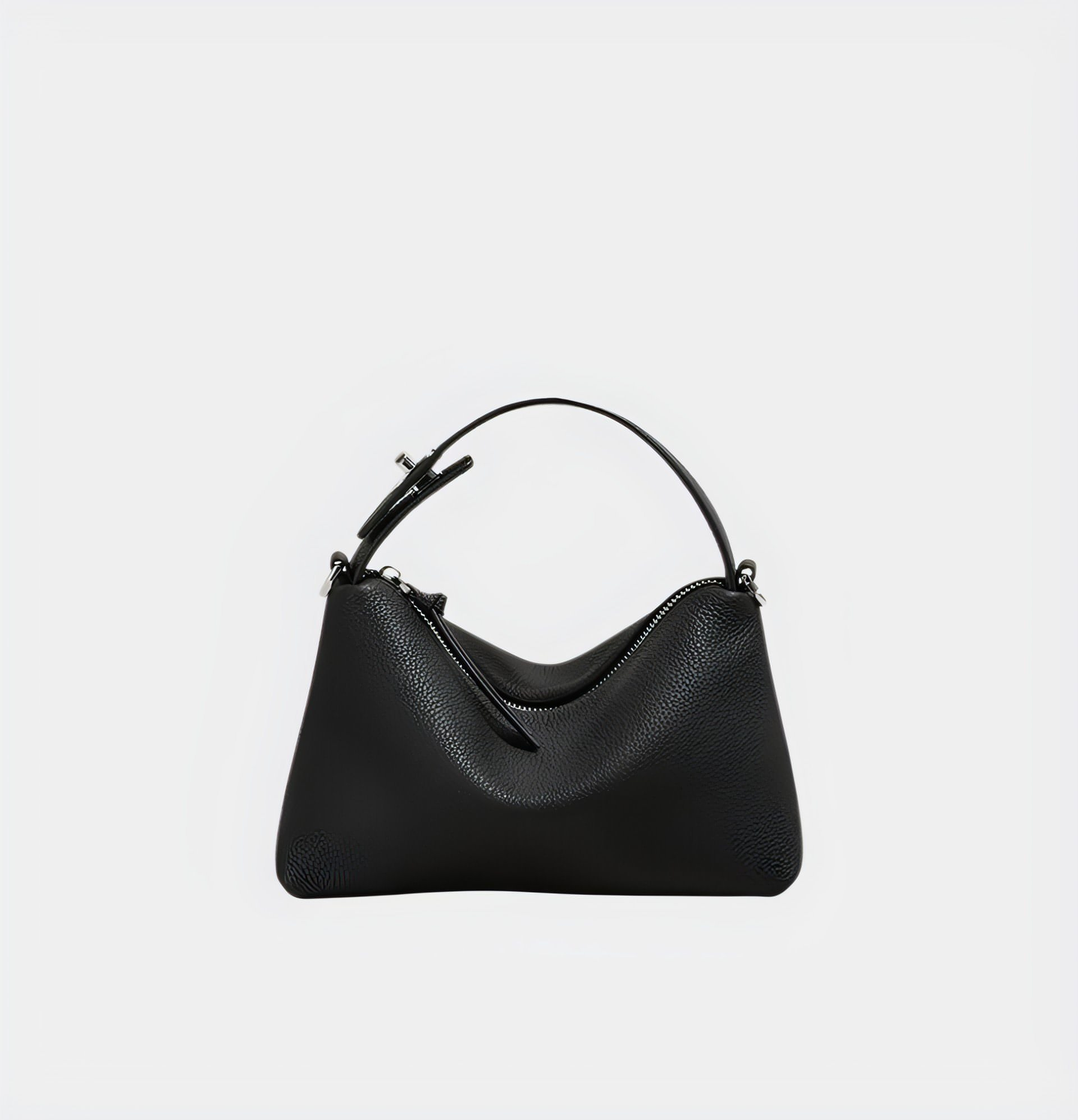 Classic Black Leather Tote Hand Bag