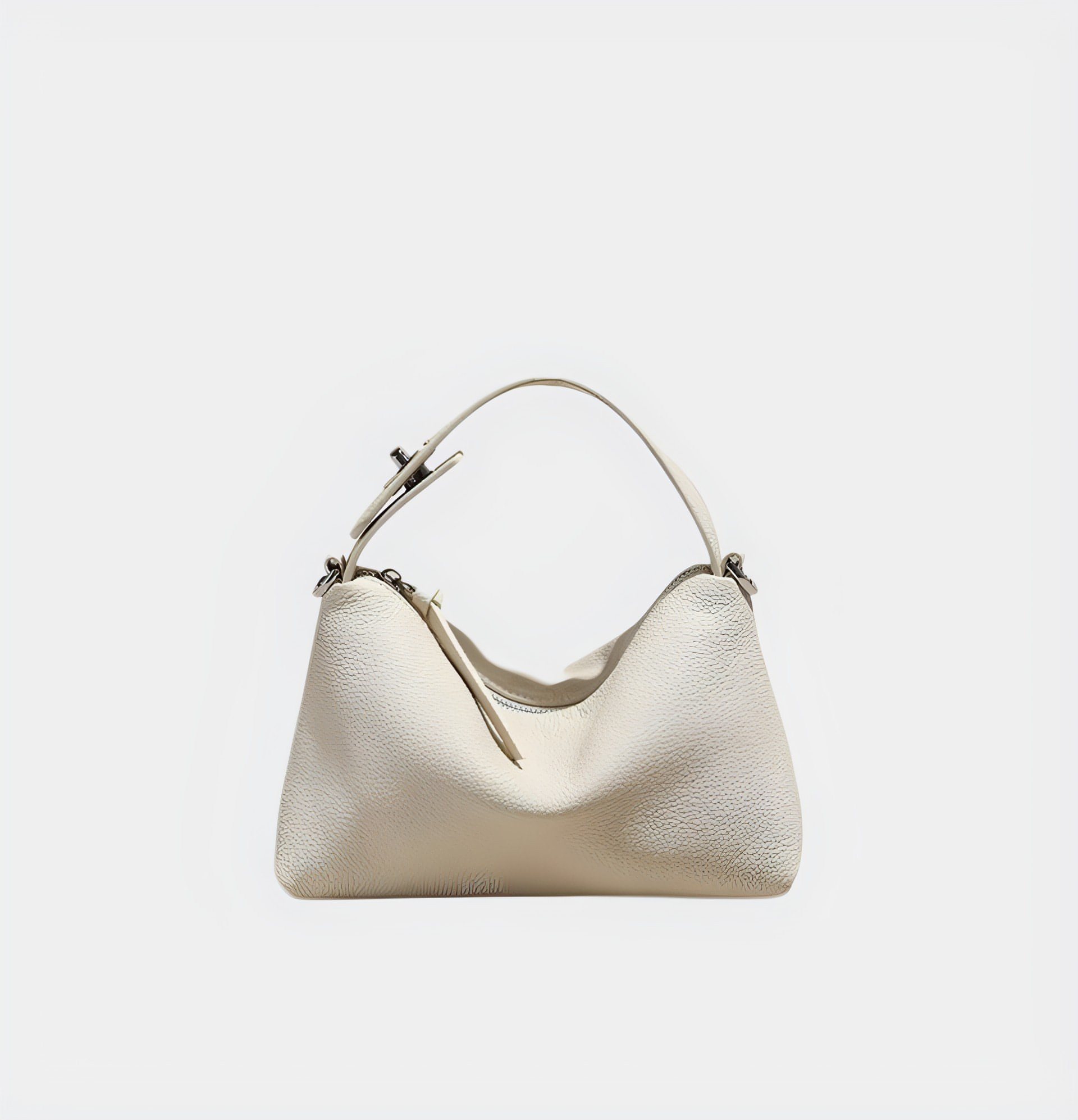 Classic Milkshake White Leather Tote Bag