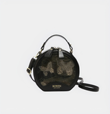 Elegant Embroidered Round Crossbody Bag
