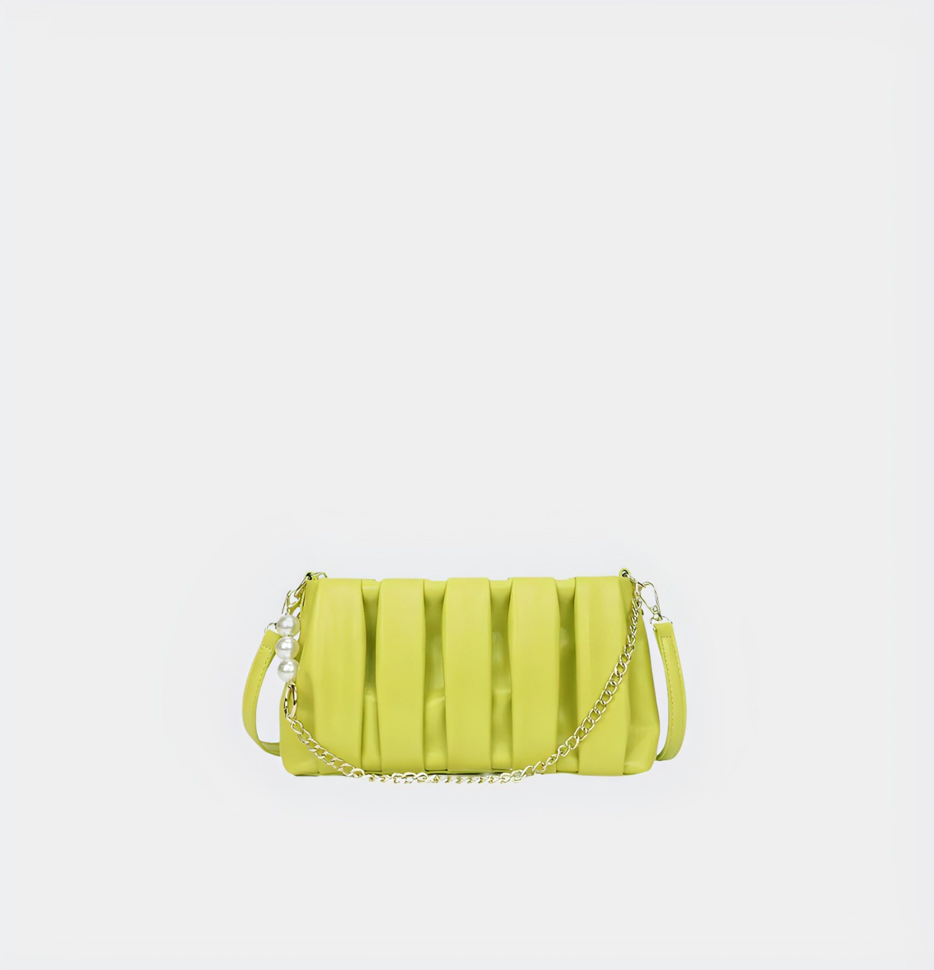 Pleated Chain Strap Shoulder Bag