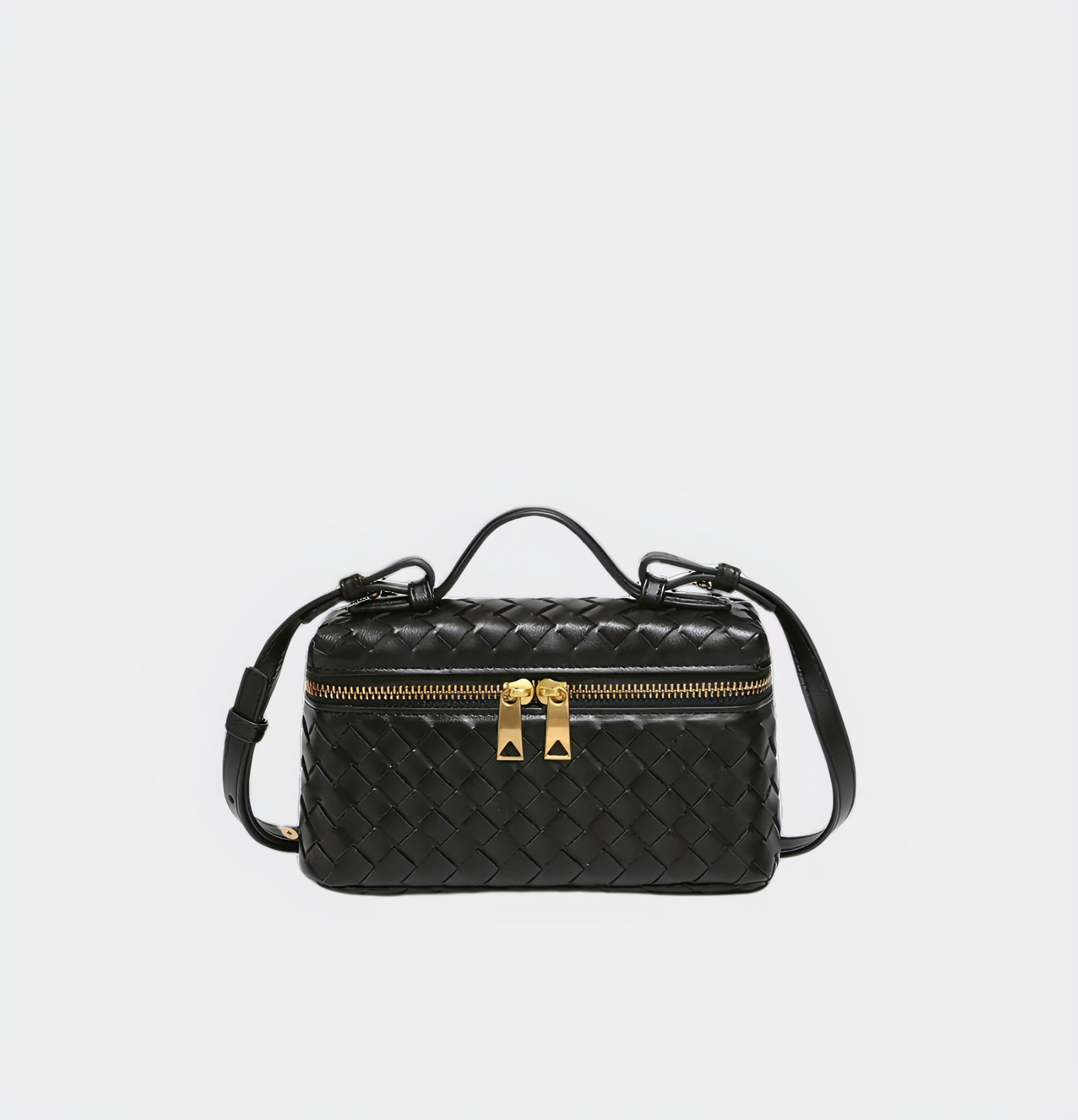 Elegant Woven Boxy Crossbody Bag