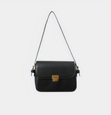 Classic Flap Shoulder Bag with Brass Clasp