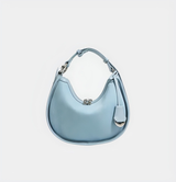 Elegant Denim Crescent Shoulder Bag