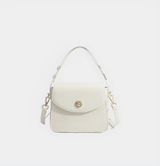 Classic Structured Shoulder Bag with Gold Accent