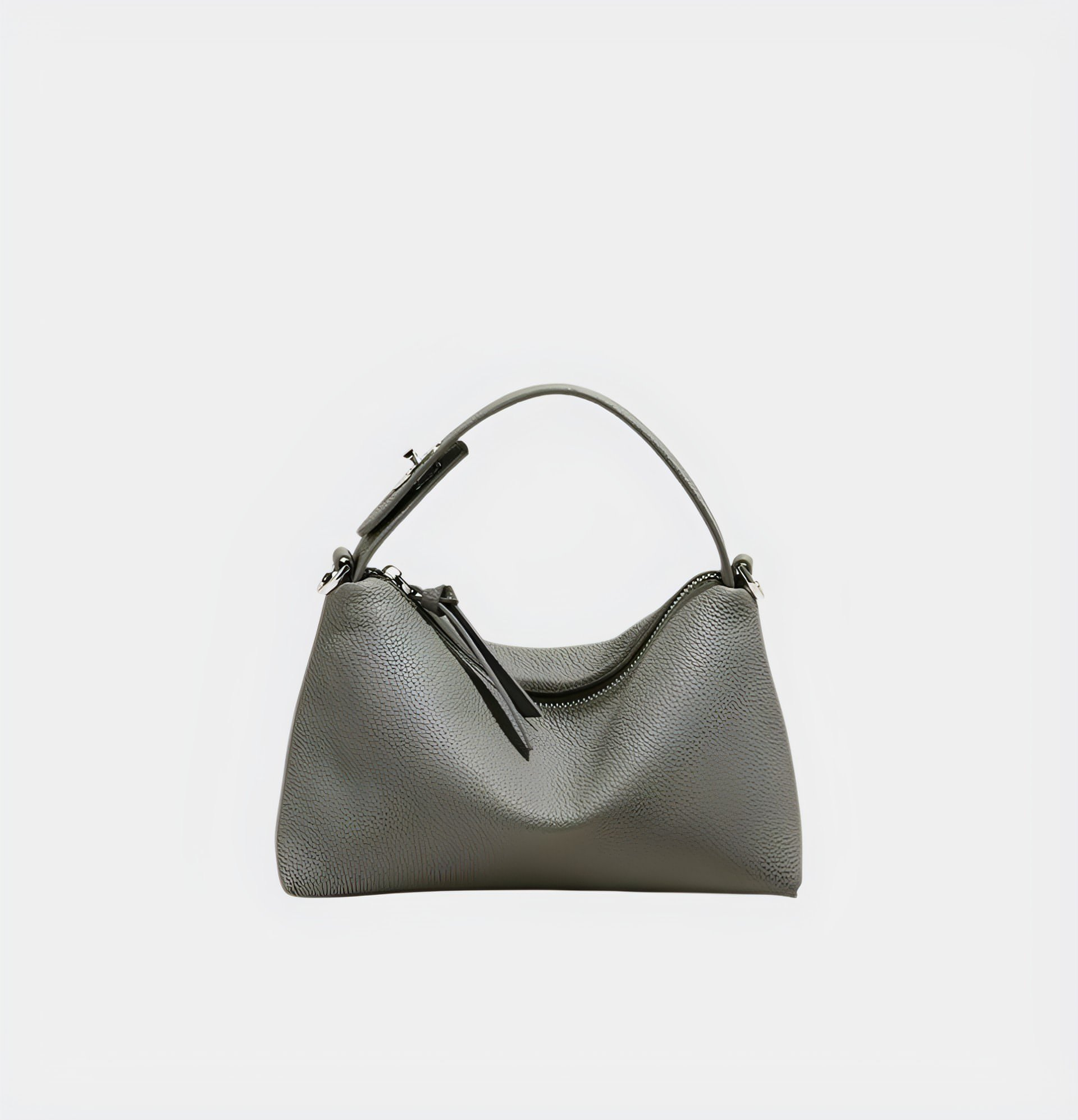 Classic Cloud Grey Leather Tote Bag