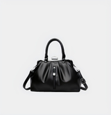 Classic Leather Handbag with Clasp Closure