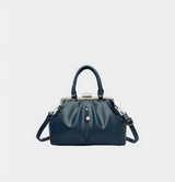 Classic Leather Handbag with Clasp Closure