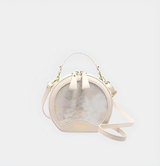 Elegant Embroidered Round Crossbody Bag