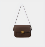 Classic Flap Shoulder Bag with Brass Clasp