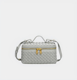 Elegant Woven Boxy Crossbody Bag