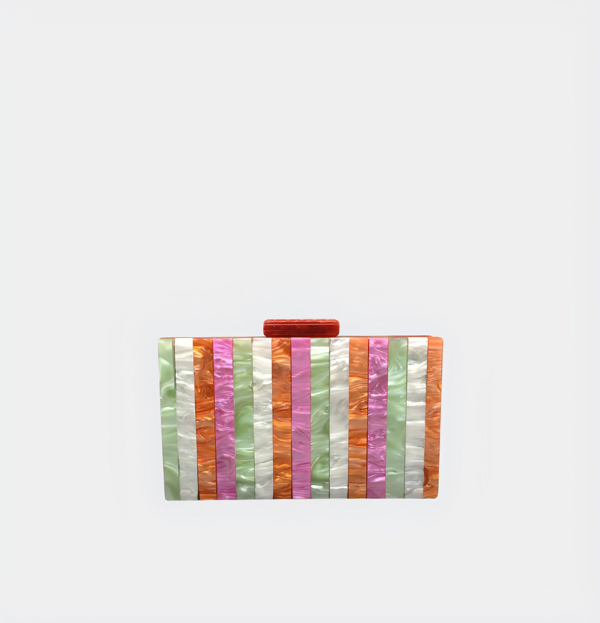 Vibrant Striped Acrylic Clutch